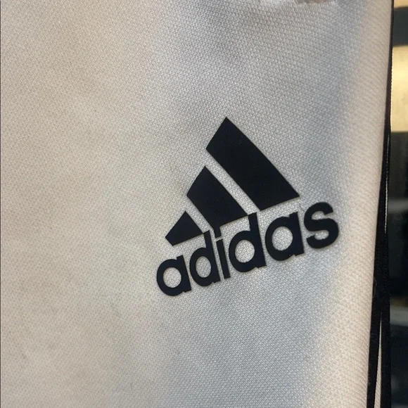 Adidas Mens White Joggers with Black Stripes - Picture 2 of 5